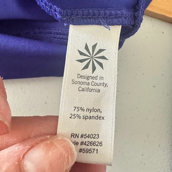 Athleta Long Jacket Womens Blue Medium Spinnaker Sun Zip 50+UPF Beach Nautical - Picture 6 of 8